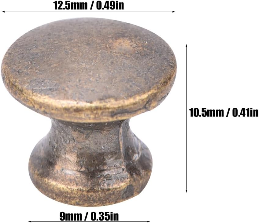 Mini Box Cabinet Knob, Drawer Round Head Pull Handle Decorative Jewelry Box Dresser Closet Chest Door Knobs Antique Vintage Metal Cupboard Wardrobe Handles with Mounting Screws Wood Gift Case 20Pcs