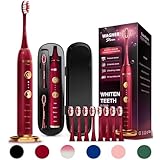 Wagner Stern WHITEN+ Edition. Intelligente elektrische Zahnbürste mit Drucksensor. 5 Putzmodi und 3 Intensitätsstufen, 8 weiche Bürstenköpfe, hochwertiges Reiseetui.