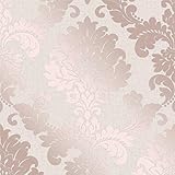 Fine Decor Wallcoverings FD42204 Damask Quartz, Rose Gold