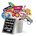 31pcs 60s Party Decorations, 30pcs 60's Photo Booth Prop with 1pcs 60 Hippie Bus Shaped Selfie Frame, Groovy Peace Love Themed Favor for 60's Hippie Birthday Party Favor Supplies - Image 2