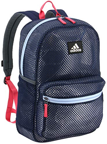 adidas unisex-adult Hermosa Mesh Backpack, Collegiate Navy/Real Pink/Glow Blue, One Size