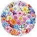 50PCS Flower Stickers PET Transparent Stickers Delious Food Decals Waterproof Decorative Decals for Scrapbook DIY Crafts Album Bullet Journal Planner Water Bottles Laptops (Flower)