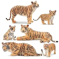 toymany 6PCS Realistic Lion Figurines with Lion Cubs