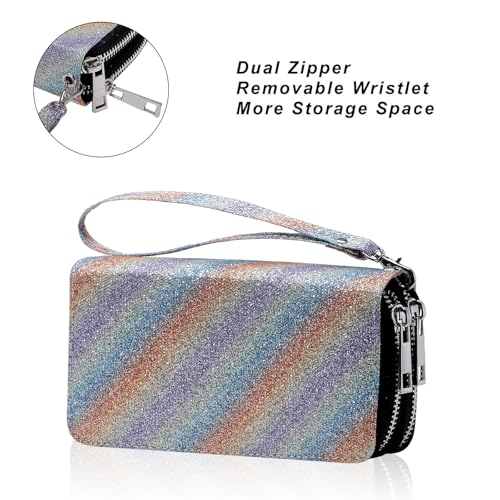 Image of Double Zipper Wallet for Woman Clutch Purse with Cell Phone Holder for Smartphone /Card /Coin /Cash