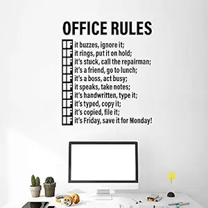 GADGETS WRAP Office Rules Wall Stickers for Company Space Decoration Idea D?cor