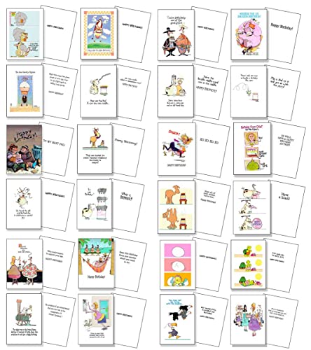 Stonehouse Collection | Boxed Set of 24 Funny Birthday Cards | Good, Clean Humor for the Whole Family or Workplace | It's Their Special Day, Make them Laugh | Made in the USA