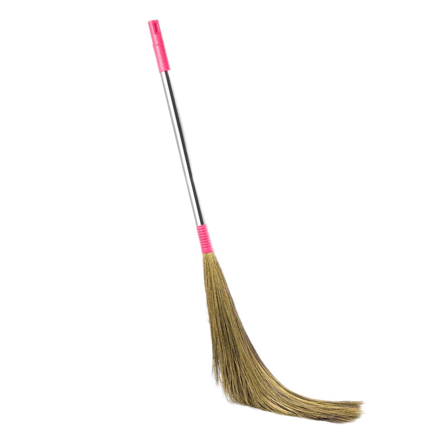 SKYRICH Broom Phool Jhadu with Natural Mizoram Long Grass 21 inch Metal Handle Stick for Easy Dust Removal, Strain Reduction & Floor Cleaning-picture-12