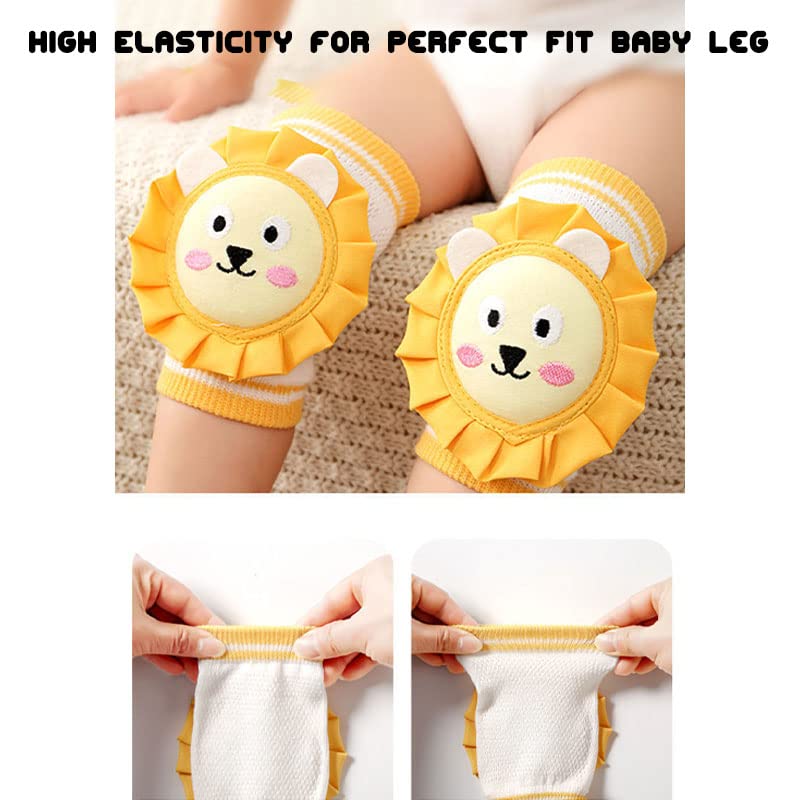 Reidio 2 Pairs Leg Sleeves Baby Knee Pads for Crawling Breathable Cotton Crawling Knee Pads Knee Protector with Sponge Pad3