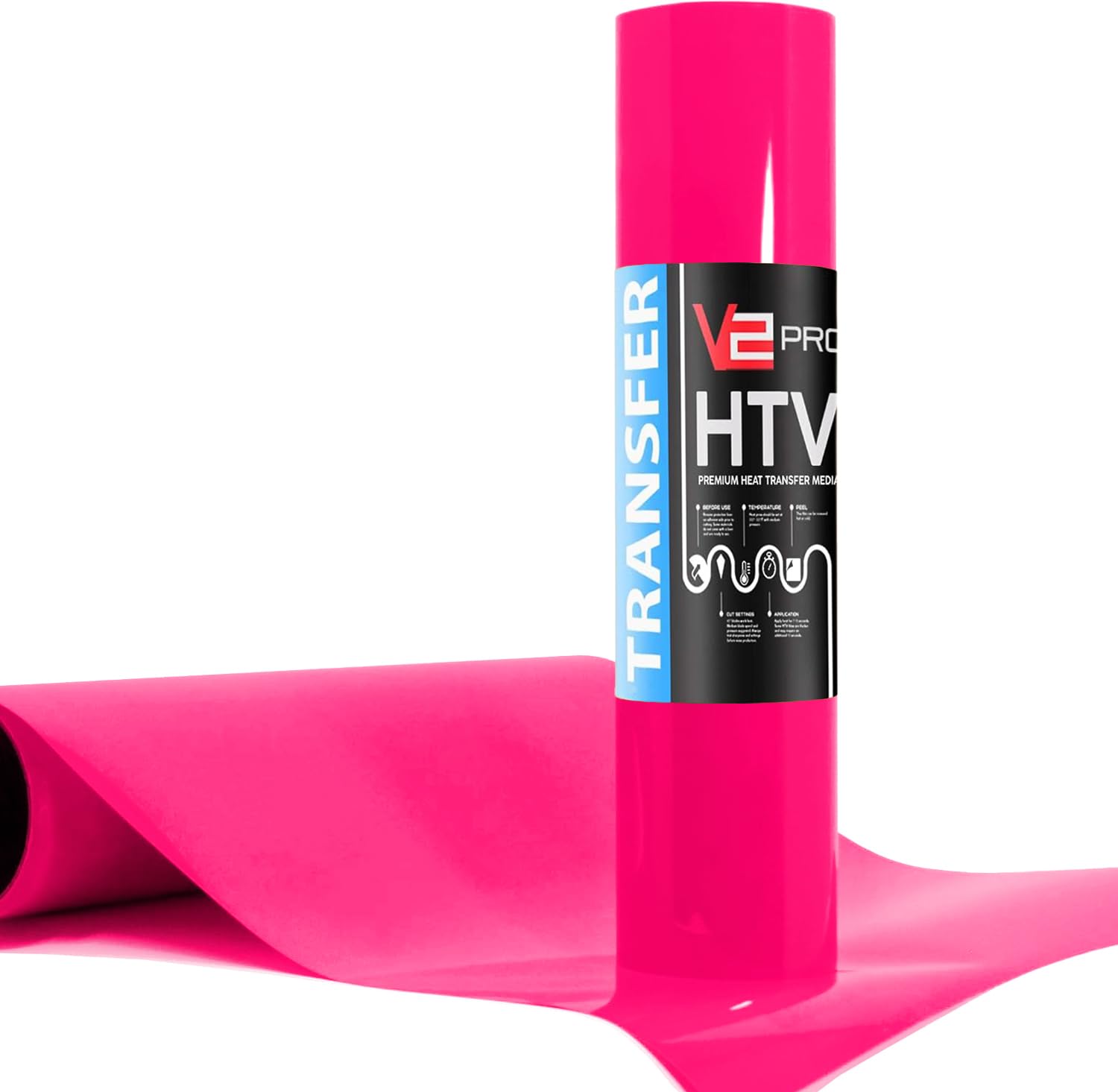 VVIViD V2 Powerplay Premium Line HTV Heat Transfer Vinyl Film (Fluorescent Pink, 1ft x 3ft)