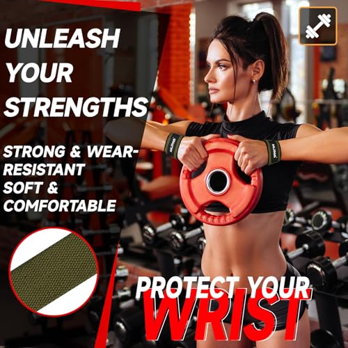 Hulpmiddelen voor krachttraining en bodybuilding (gevoerd) - professionele lifting straps 58,5 cm lengte - antislip siliconen - gym straps voor fitness, deadlifting, gewichtheffen (legergroen) - Afbeelding 5