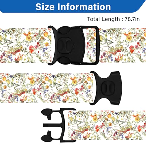 Image of Luggage Straps for Suitcases, Travel Adjustable Belt with Quick Release Buckle, Heavy Duty Nylon Bag Packing Strap, Unique Bright Identifiers Business Travel Accessories (2 Pack) - Yellow Flowers
