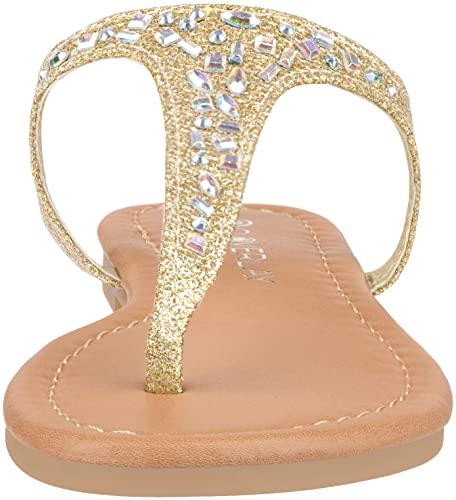 CLOVERLAY Girls Sandals Kids Gladiator Strappy Rhinestone Glitter Flat Sandals2