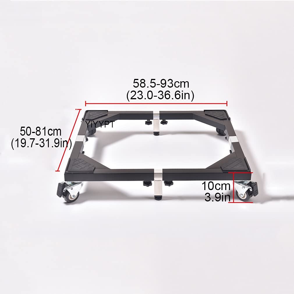 Base universal para lavadora con ruedas ajustables, longitud extensible 58,5 (93 cm), soporte de base móvil para frigorífico, congelador, secadora, carro resistente