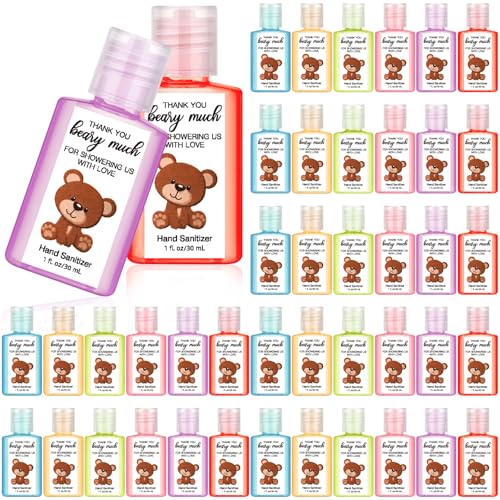 48 Pack Baby Shower Mini Hand Sanitizer Bulk Travel Size Bear Baby Shower Party Favors for Guests Thank You Gifts for Bear Gender Reveal Party Supplies