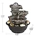 Peterivan 4-Tier Cascading Resin-rock Falls Tabletop Water Fountain - 11 2/5” Small Relaxation Waterfall Feature with LED LIghts&Ball, Indoor Oudoor Decorative Tabletop Fountain for Stress Relief
