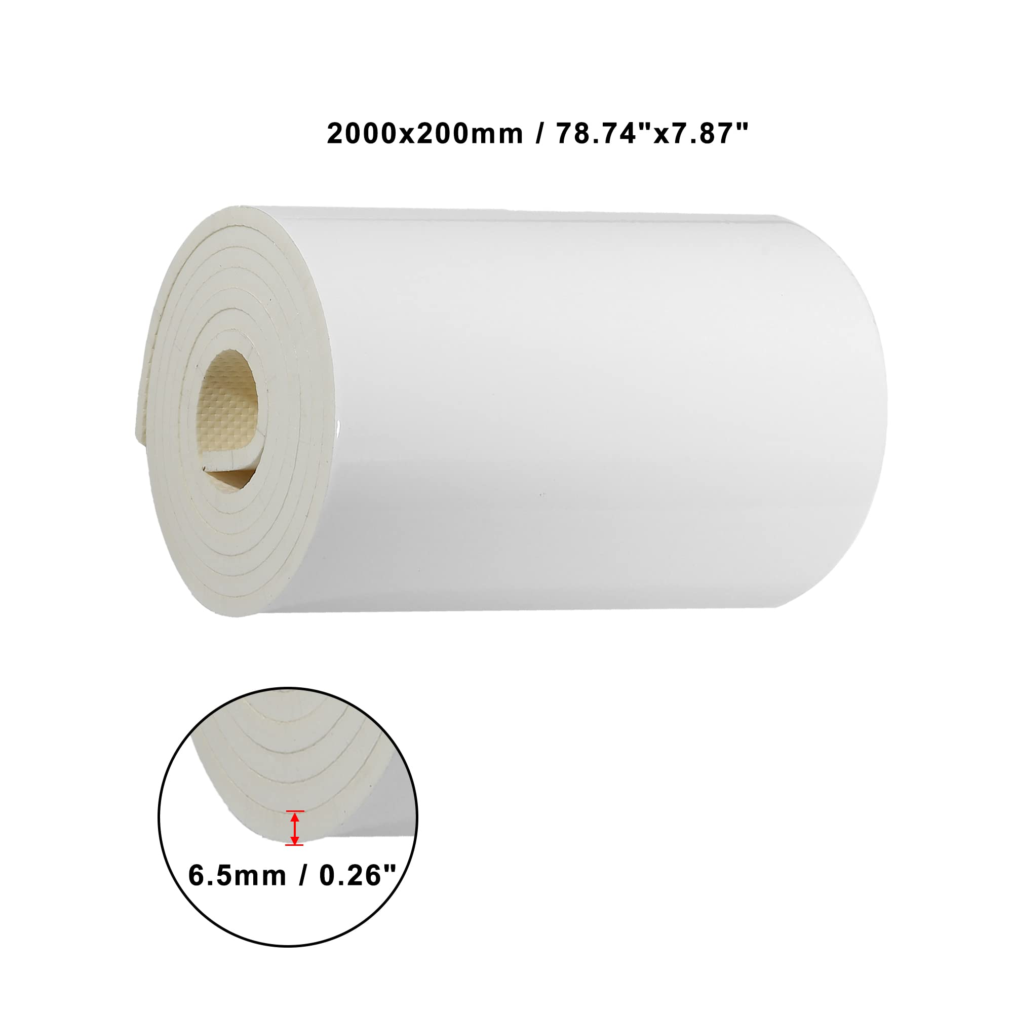 X AUTOHAUX 2000x200x6.5mm Car Garage Wall Guard Door Bumper Protector White, 78.74"x7.87"x0.26" - Image 3
