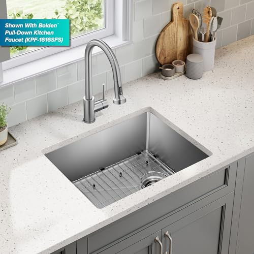 KRAUS-Fairlane-25-inch-Undermount-Single-Bowl-18-Gauge-Stainless-Steel-Kitchen-Sink-KHU641-25 KRAUS Fairlane 25 inch Undermount Single Bowl 18 Gauge Stainless Steel Kitchen Sink KHU641 25