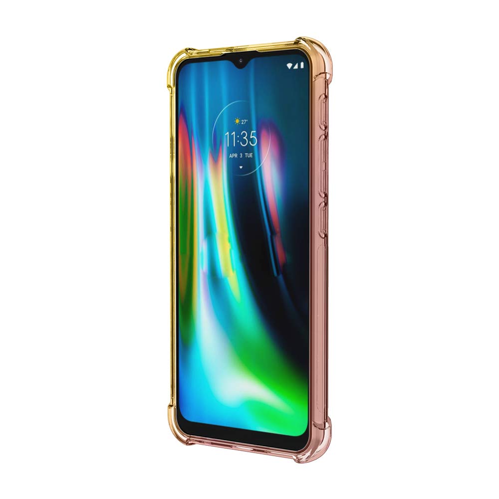 HUANGTAOLI Cover per Motorola Moto E7 Plus, Rinforzare la con Angoli in Morbida Colorato Silicone Protettiva Bumper Custodia per Motorola Moto E7 Plus