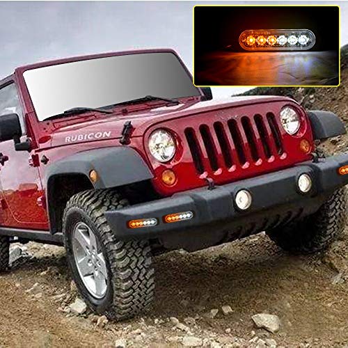 image for XT AUTO 4pcs Universal 12V-24V Super Bright Amber/White 18W 6-LED Warn