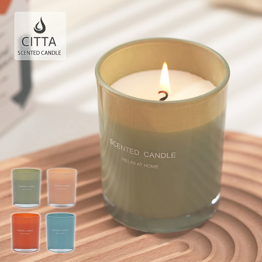 【⑥】　アロマキャンドル Amazon.co.jp: 【CITTA公式】 アロマキャンドル ギフト 天然