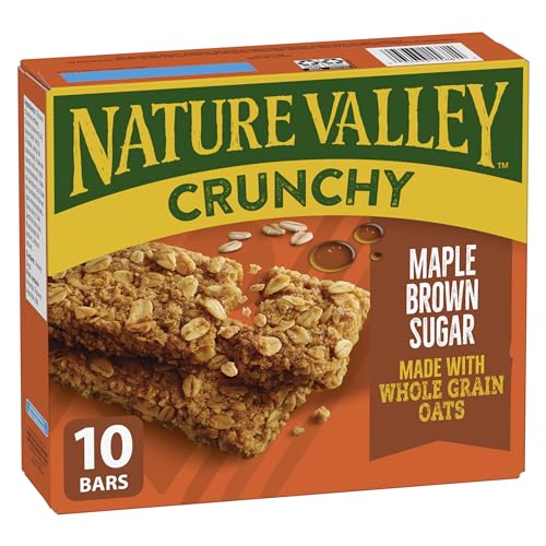 NATURE VALLEY Crunchy Maple Brown Sugar Granola Bars, 10 Count, 210g/7.4 oz., {Imported from Canada}