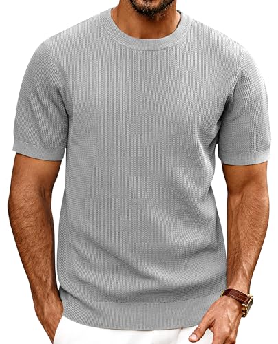 PJ PAUL JONES Mens T-Shirts Knit Short Sleeve Crewneck Shirt Casual Textured Pullover Tees