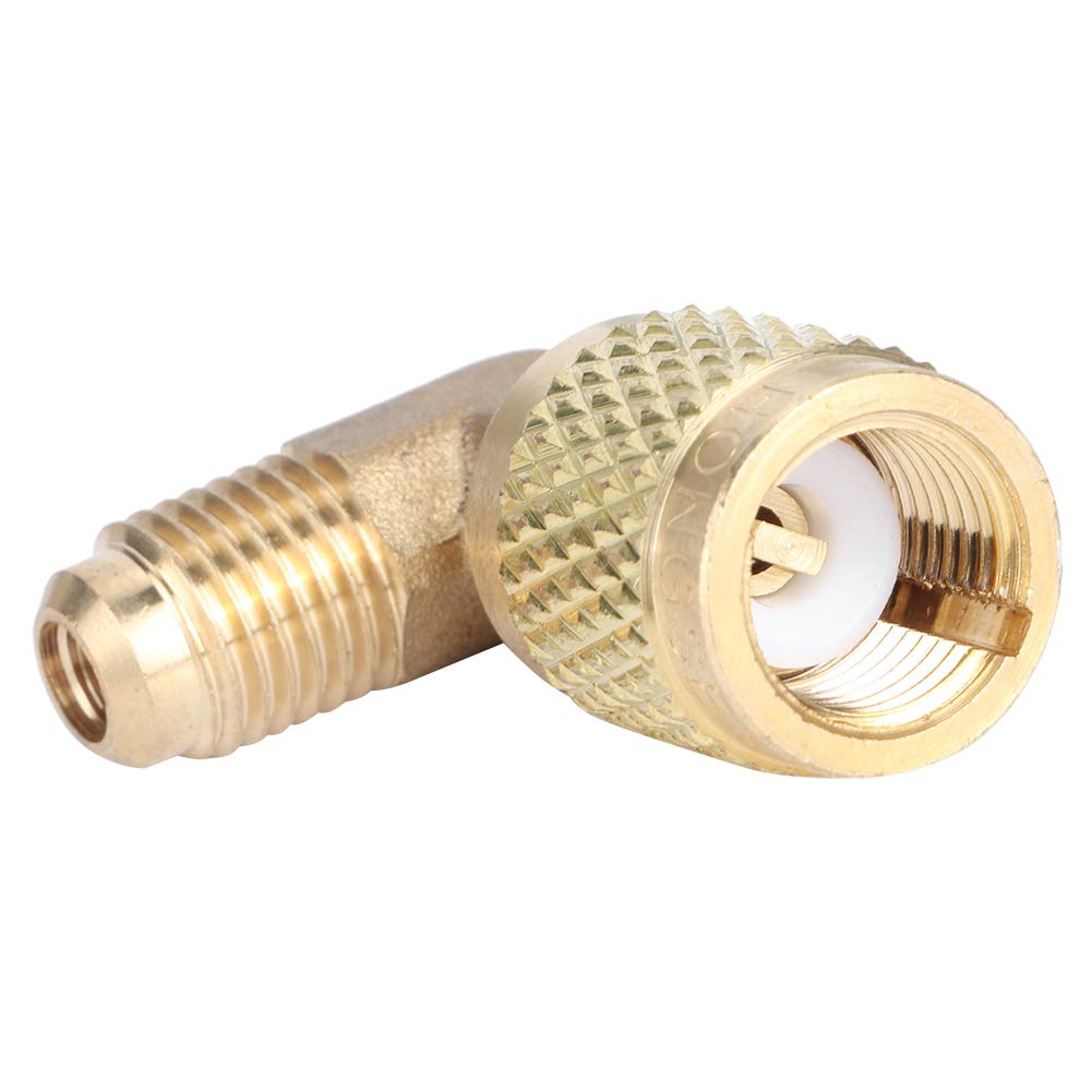 Adapter R410, gwint zewnętrzny 1/4 na gwint wewnętrzny 5/16 Adapter 90° do podłączenia chłodnicy do klimatyzatorów mini split