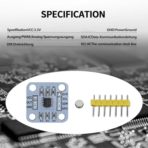 4pcs 12bit Hochpräzision,AS5600 magnetische Encoder magnetisches Induktionswinkelmesssensormodul, es wird mit einem Magneten kommen