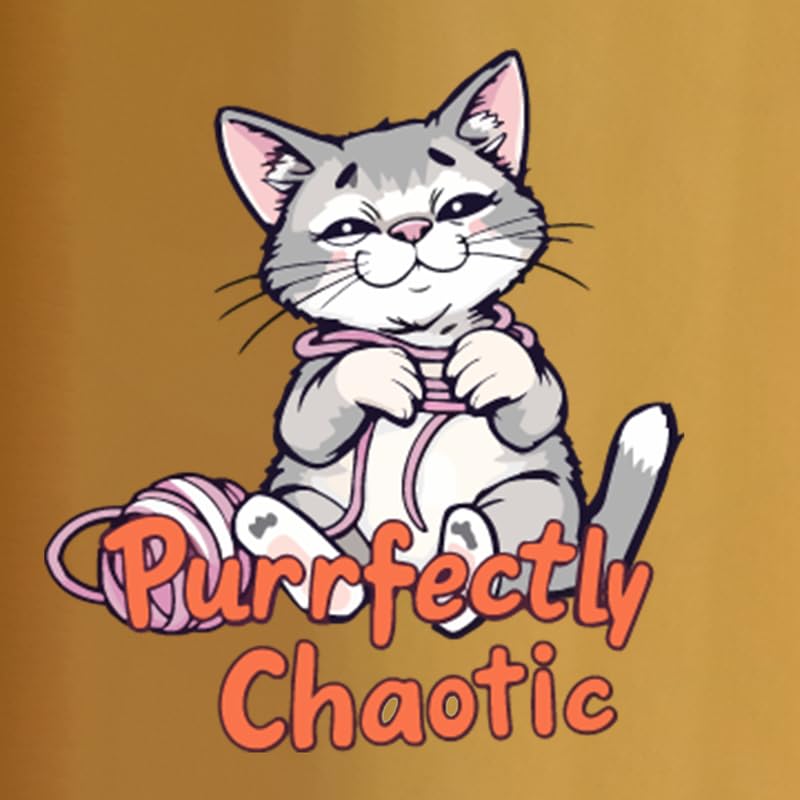 Image of Thunder Tails Printed Cat T-Shirt for Small to Large Cats & Kittens | Lightweight Breathable Cotton Pet Apparel | Cute & Stylish, Comfortable Round Neck Cat Clothes (L, Yellow)