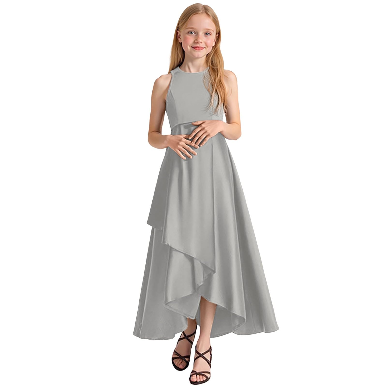 Abiti da Cerimonia per Ragazze, Abiti da Festa per spettacoli, Eleganti Abiti Estivi Senza Maniche per Bambine, Bambine e Adolescenti