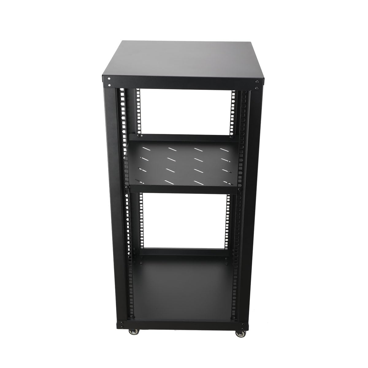 20 HE Mobiles Open Frame Serverrack,Server-Rack, Rack-Gehäuse 19 Zoll Netzwerk Rack mit Rädern, Rack für Computer/AV/Daten/IT Geräte