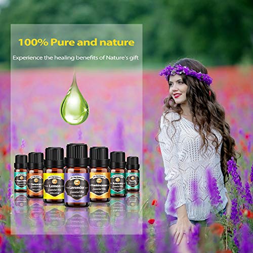 Set etherische oliën, 18 x 10 ml, theeboom, lavendel, eucalyptus, wierook, citroengras, rozemarijn, sinaasappel, munt… - Afbeelding 3