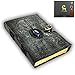 Produktbild Notizbuch mit Lapislazuli-Mondprägung und Ledereinband Schreibnotizbuch als Geschenk für Frauen und Männer Grimoire-Zauberbuch der Schatten Schwarzes Tagebuch mit unlinierten Seiten im Vintage-Stil