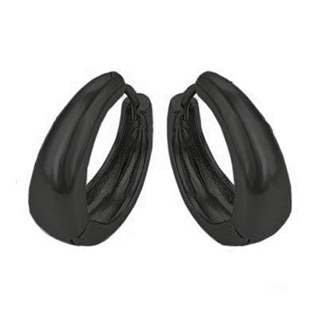 Men Jewellery Sterling Silver Black Stainless Steel Hoop Earring