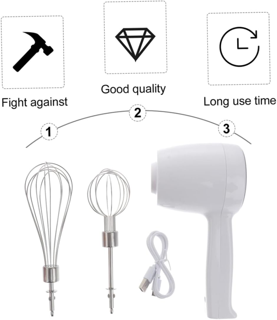 Alipis 1set Cordless Kitchen Mixer Rechargeable Handheld Beater Detachable Stirring Adjustable Whisk for Effortless Cream and Whipping for Baking and Cooking