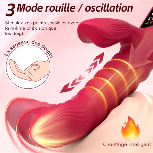 Vibromasseur à poussée point G stimulateur clitoridien puissant 4en1