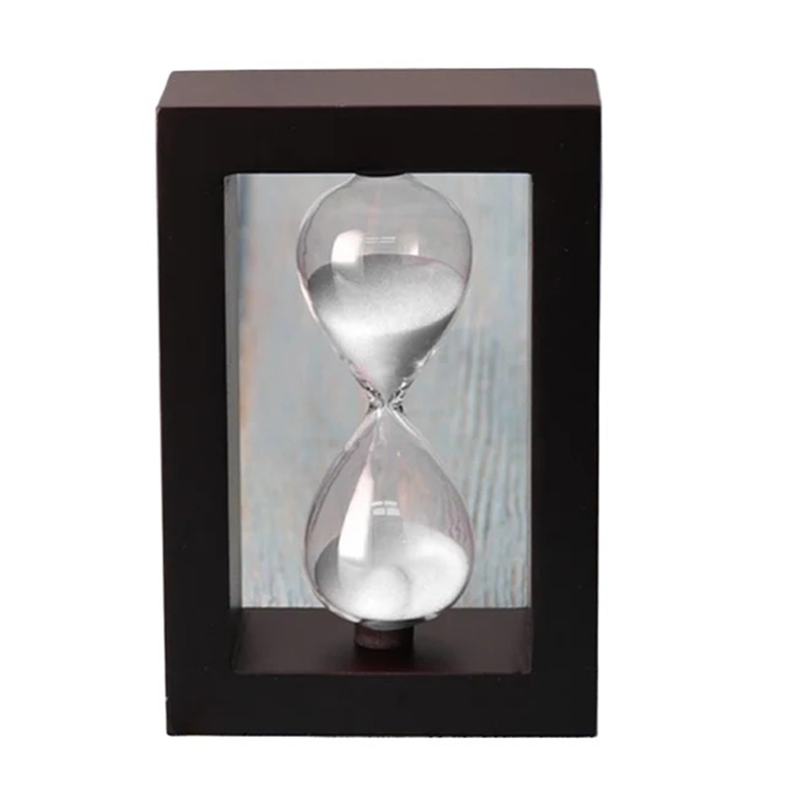 Wooden Hourglass Timer, Hourglass Sand Timer Wooden Clock Frame Glass Ornament Multicolor 5/15/30 min(White,5 min)