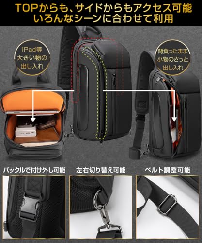 ABIBA ボディバッグ ドリンクホルダー付き ショルダーバッグ の商品画像 4
