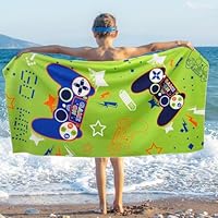 WERNNSAI Game Kids Beach Towel for Boys - 76 x 150cm Game Sand Free Swim Towels for Boys Bath Pool Camping Travel Towel Quick Dry Ultra Absorbent Super Soft Beach Blanket Bath Shower Towel
