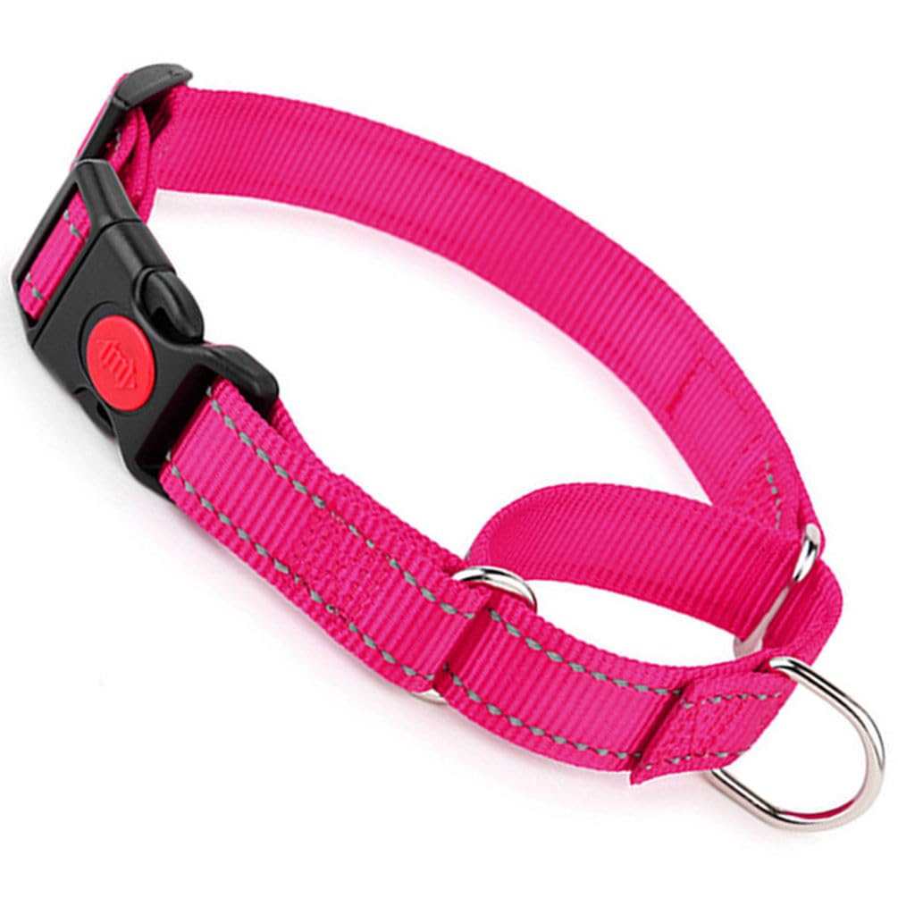 Martingale Collar For Dogs With Quick Release Buckle, Reflective Choke Collar For Dogs Escape Proof No Slip Training Martingale Dog Collars For Medium Large Pets (Hot Pink, M)