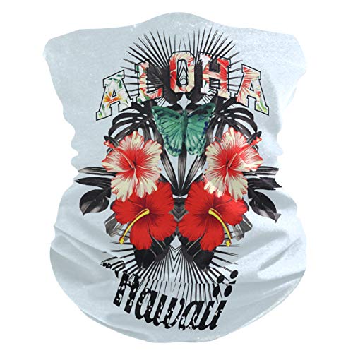 SUABO Mouth Cover Bandanas for Men Aloha Hawaii Neck Gaiter Mask Balaclava Hairband for Women Face Scarf Multicolor