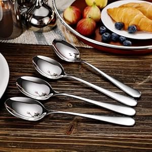 KEAWELL Premium Louise Spoons Set, Set of 4, 18/10 Stainless Steel, Exceptional mirror finish, Dishwasher Safe (9“ Serving Spoon) KEAWELL Premium Louise Spoons Set Set of 4 1810 Stainless Steel Exceptional mirror finish Dishwasher Safe 9 Serving Spoon
