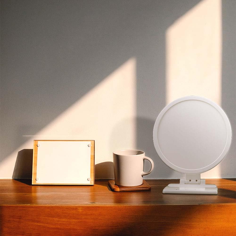 Lampe de Jour 10000 Lux Lux Lampe de Thérapie par la Lumière avec Chargeur sans Fil Eclairage Solaire Rotatif avec 6 Minuteries et Variateur Interrupteur Tactile Eclairage Thérapeutique UV Libre