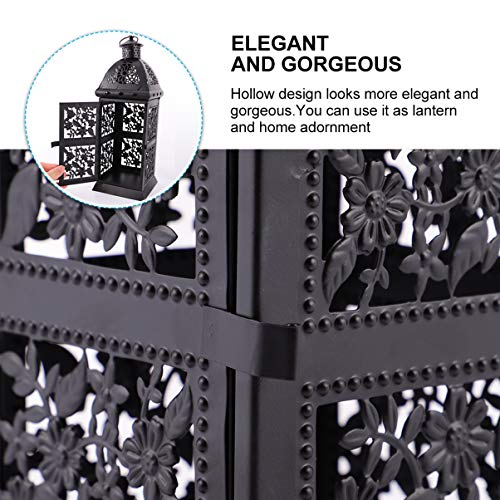 Mobestech Lanterna Decorativa de Ferro Retro Lanterna de Vela PortÃ¡til Luz Do Vento Suporte de Vela