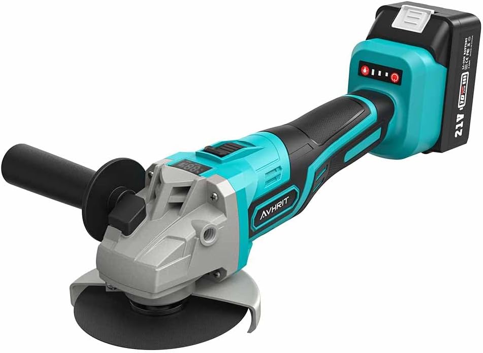 Cordless Angle Grinder 115mm, 21V Power Angle Grinder Tools with 1PCS 4.0Ah Battery,9000RPM Brushless Motor Metal Grinder, 4-1/2'' Cordless Grinder Cutting Wheels, Flap Disc for Cutting, Grinding