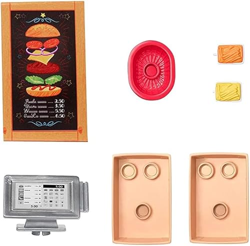 Piezas de repuesto para Fresh 'n Fun Food Truck Barbie Doll Playset - GMW07 ~ Caja registradora de repuesto, letrero, bandejas y papas fritas