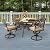 AIWOEN 5-Piece Cast Aluminum Patio Furniture, Patio Dining Set for 4 Include 54" Round Outdoor Dining Table and 4 Swivel Chairs with Cushions & Umbrella Hole (Bronze)