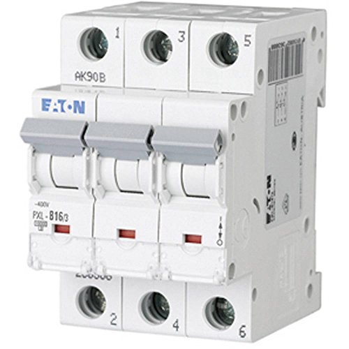 Disjoncteur Eaton PXL B16 3 broches triphasé 10 kA xPole pour installation sur rail DIN