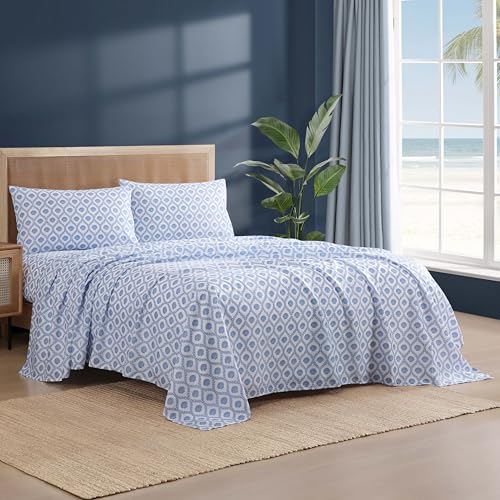 Image of Caribbean Joe King Coastal Print Microfiber Sheet Set, Cove