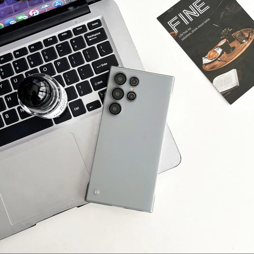 Image of MILLION CASES Thermoplastic Polyurethane Back Cover Case For Samsung Galaxy S23 Ultra Shockproof Protective Frosted Matte Borderless Translucent Case(Black)